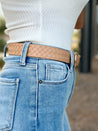 womens beige tan woven belt