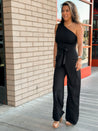 black jumpsuit, sexy, comfortable, night out, wedding