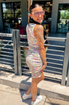 comfy pastel daisy floral ruched dress