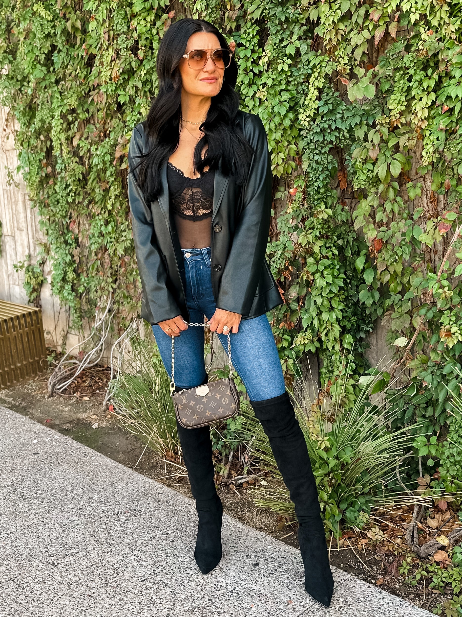 womens leather blazer