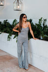 plaid jumpsuit with stretch, comfortable, sexy, night out