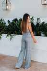 plaid jumpsuit with stretch, comfortable, sexy, night out