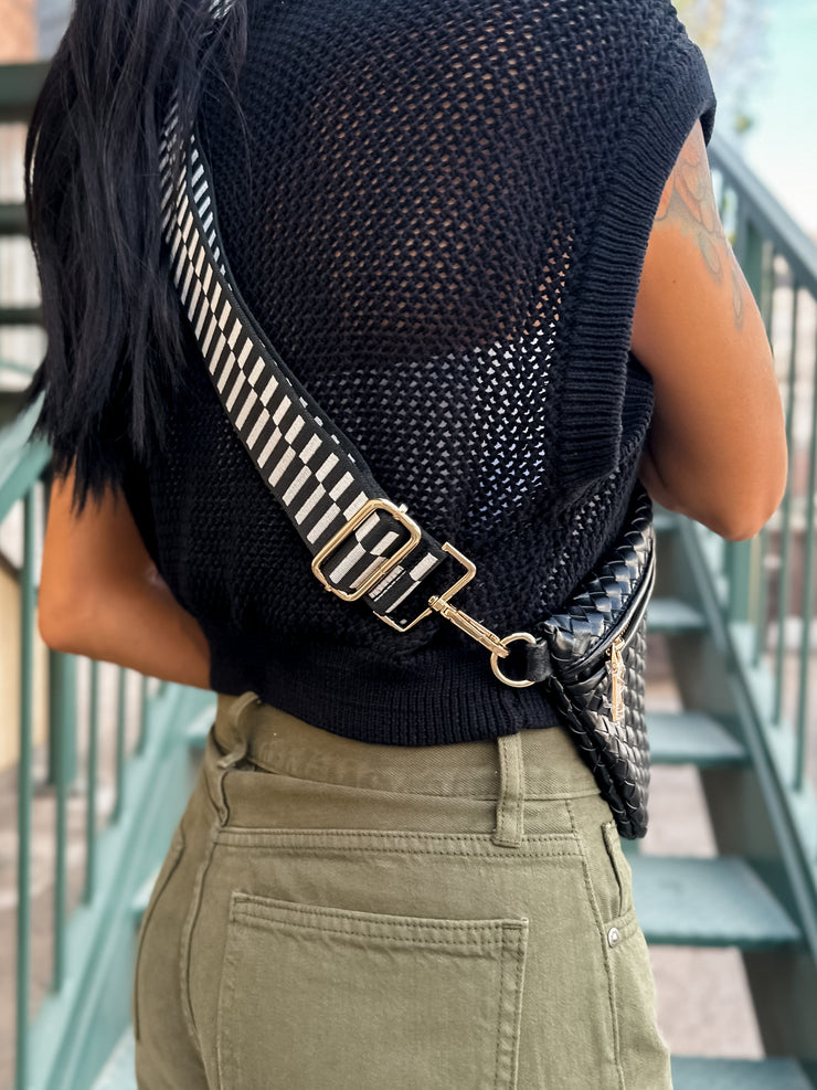 Woven Westlyn Crossbody Bag - Black
