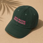 Save water drink margs womens baseball cap - dark green and pink