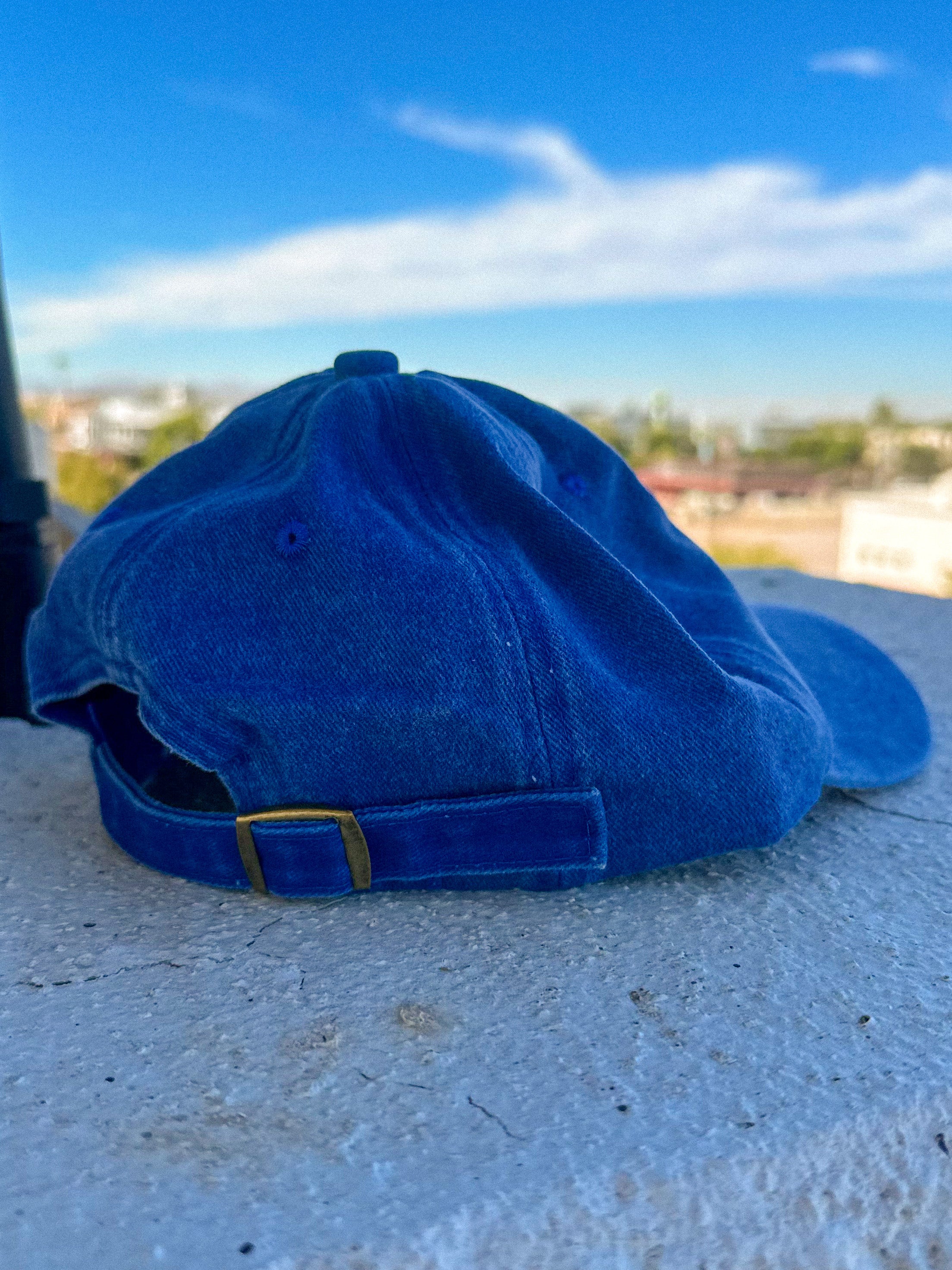 Women's bright royal blue LA adjustable cap