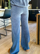 Women's soft and comfortable ribbed corduroy wide leg pants athleisure set 