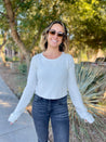 ribbed ivory cream white sweater