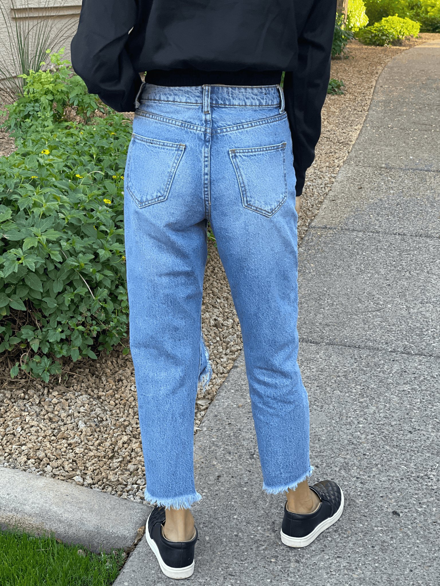 distressed mom dad jeans